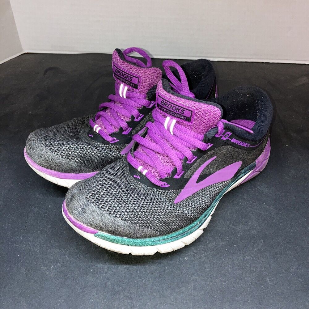 Brooks Pure Cadence 7 Women's Size 6 Running Shoes Black Purple EUC